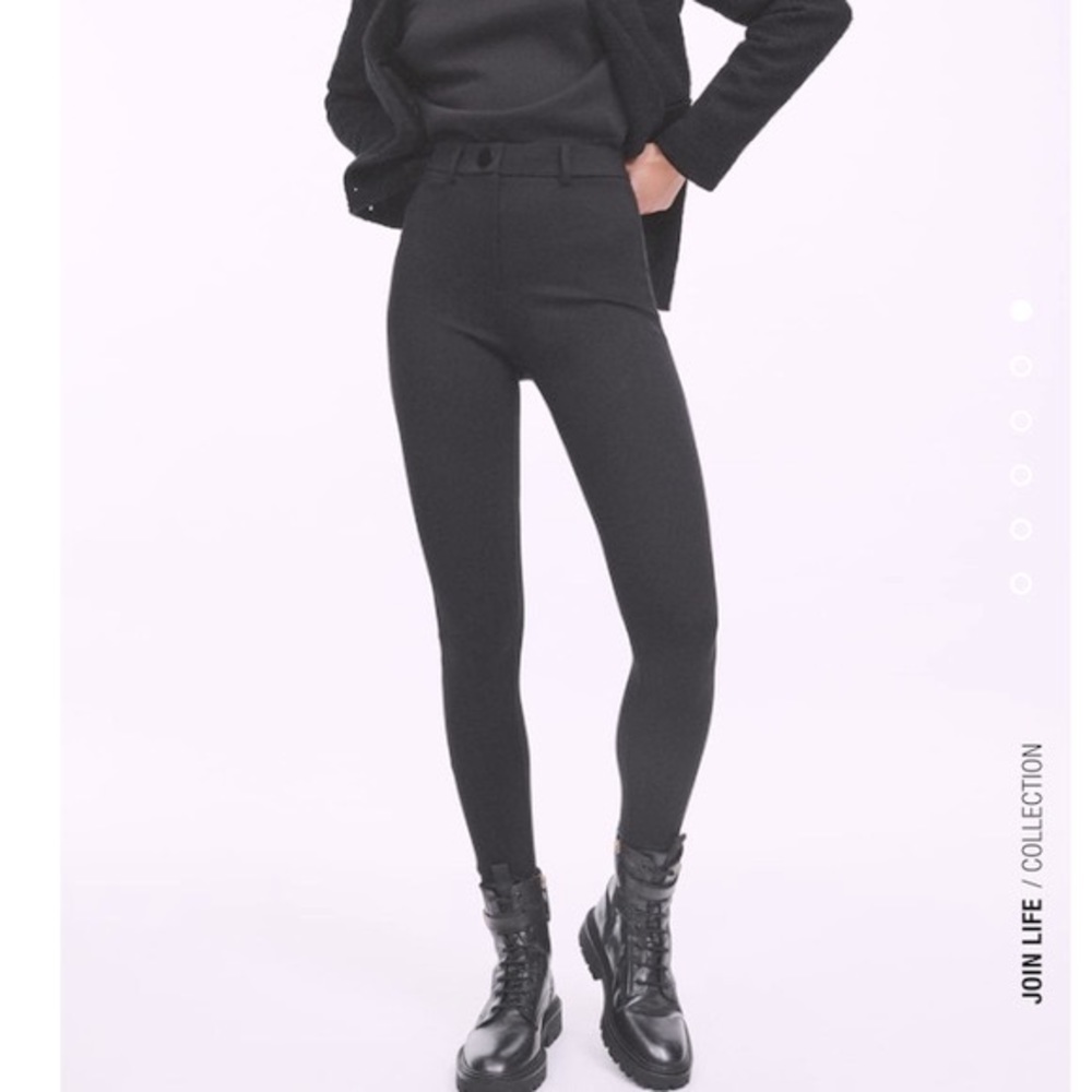 NWOT Zara legging collection, black zip front, stretch crop leggings